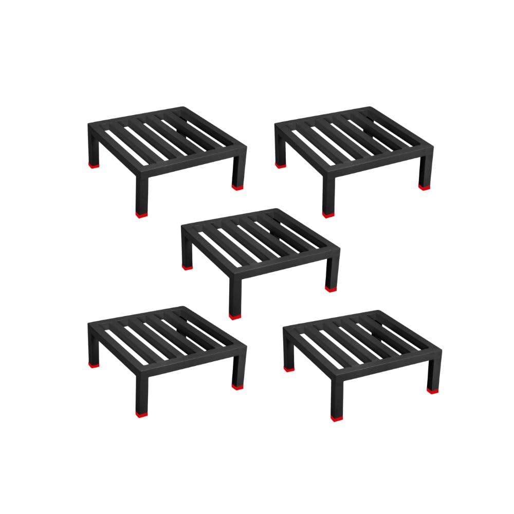 NAYRA Black Iron Plant Stand - Heavy Duty Outdoor Stand -11