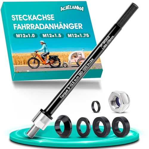 ACIELANNA Steckachse Adapter M12 x 1,0-160-178 mm Steckachse mit Fahrrad...