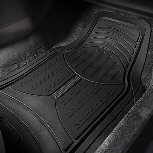 Image of FH Group Monster Eye Full Set Rubber Floor Mats w. Trimmable Vinyl Trunk Liner /Cargo Mat Black- Fit Most Car, Truck, SUV, or Van (Black) F11313- F16403