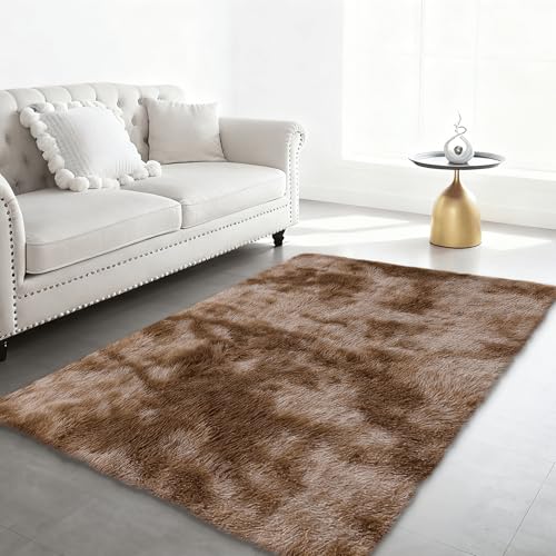 Tapis moelleux marron 270x350 pour réchauffer un grand salon froid