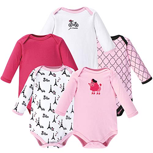Image of Luvable Friends Baby Unisex Long Sleeve Bodysuits, 5-Pack
