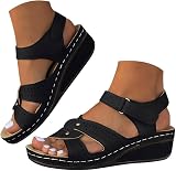 Women's Orthopaedic Wide Fit Open Toe Ankle Strap Wedge...