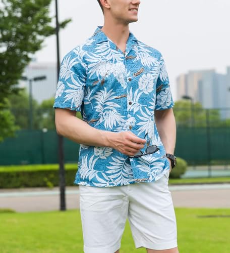 Tropical Storm Hawaiian Shirts for Men Short Sleeve Regular Fit Mens Floral Shirts2