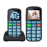 Tosaju Senior Mobile Phone 4G Big Button Phone for Elderly Simple Basic Unlocked Sim Free Easy to Use Feature Mobile Phone LCD Display SOS Button 1000 mAh Battery