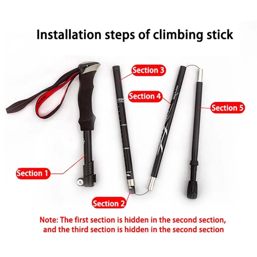 Kij trekkingowy ultralekki składany wielofunkcyjny kij trekkingowy Shock Alpenstocks Outdoor Hiking Climbing Cane