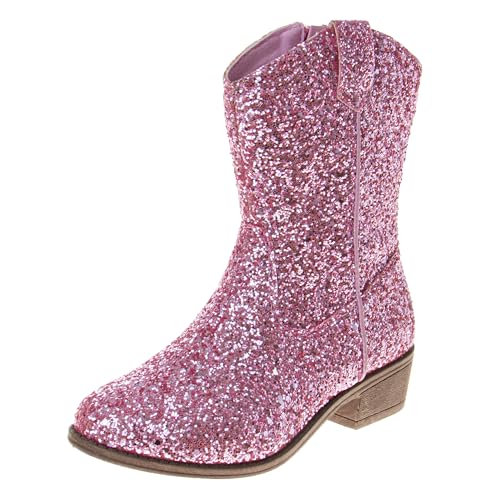 Josmo Glitter Girls Cowgirl Boots Mid Calf Boots Girl Cowboy Boots Size Little Kids/Big Kids
