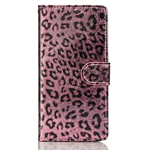 QFUN Leopard Print Wallet Case for iphone 11 Pro, Fashion Design Double Magnetic Stand Leather Phone Case Drop Protection Protective Case Bumper Flip Cover and Screen Protector,Pink