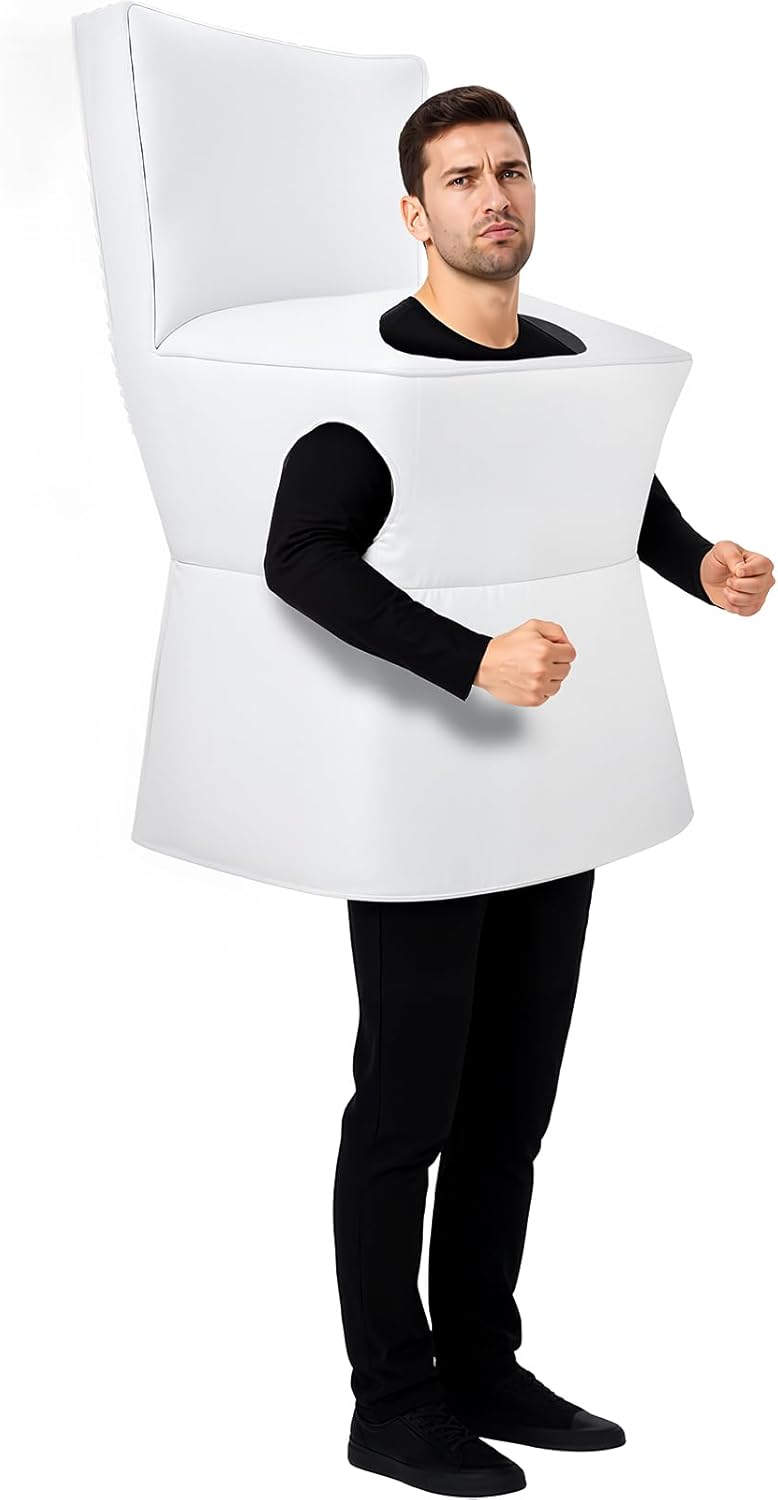 Halloween Toilet Costume Cosplay Adult Fun Reusable Portable Cute Polyester Cosplay for Halloween Costume Cos Themed Parties One Size