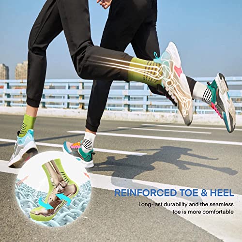 Jdq 6 Pairs Low Cut Compression Socks For Women And Men Running Ankle Athletic Socks 15-20Mmhg & 20-30Mmhg Best Support For Nursing Travel(Medium,2White,2Black,2Green) #TOP5