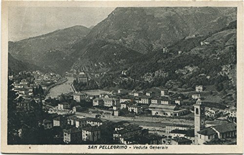 Primi '900 San Pellegrino veduta generale panorama monti case Bergamo FP B/N Cartolina Postale