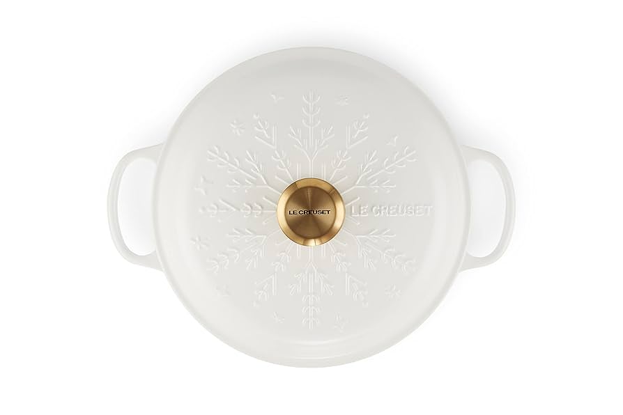 ♡ルクルーゼ　スノーフレーク　ビュッフェキャセロール　コットン　レリーフ　新品 LE CREUSET - ♡ルクルーゼ ビュッフェキャセロール コットン