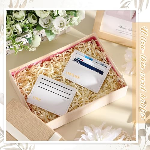 Abbylike 36 Pcs Minimalist Credit Card Holder Bulk Leather Laser Engraving Front Pocket Slim Wallets Rfid Blocking for Women Men Travel Work DIY Gifts3