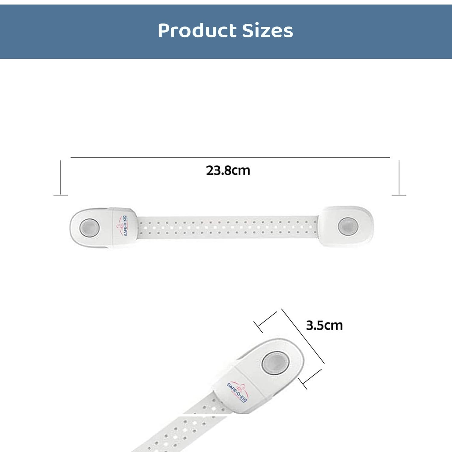 Safe-O-Kid® Child Safety Lock Strap Multipurpose, Grey, Pack of 1 4