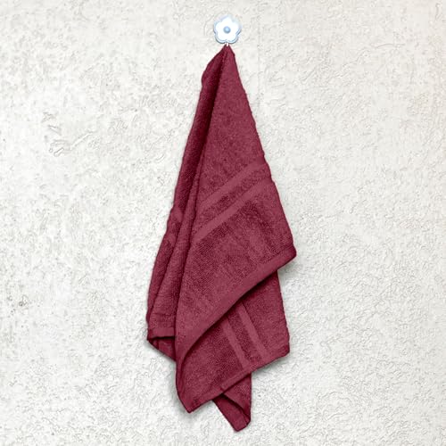 Image of Divine Casa Cotton Towel Set 1 Bath + 2 Hand Towels Maroon, 550 GSM Ultra Soft & Highly Absorbent, Bath 150 x 75 cm & Hand 60 x 40 cm
