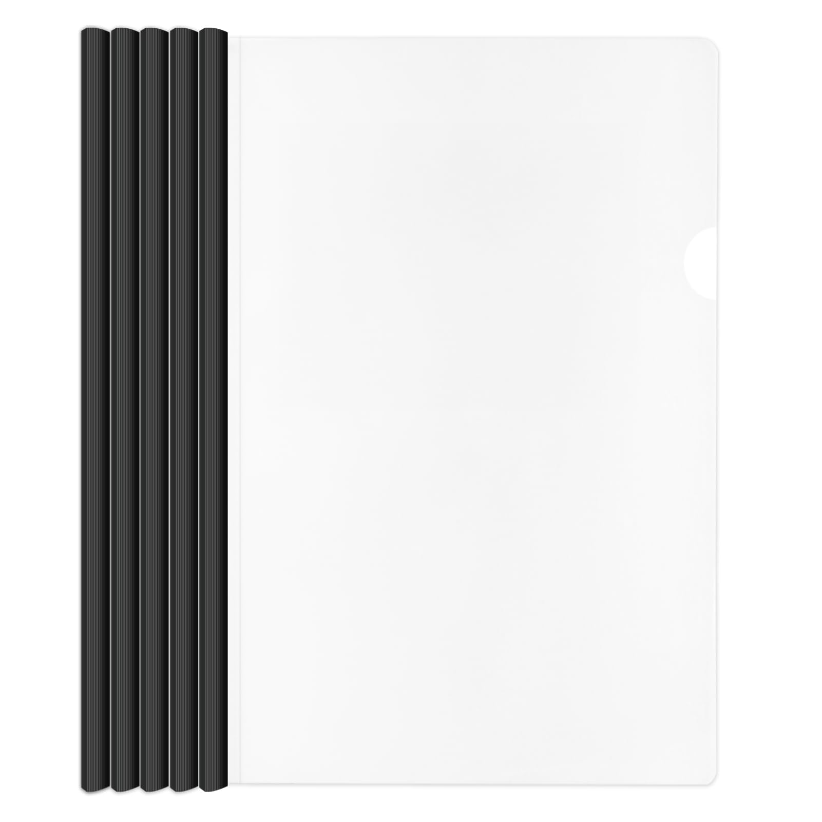 Binditek 12 Pack Report Covers with Sliding Bar, Clear Report Covers for A4 Size Paper