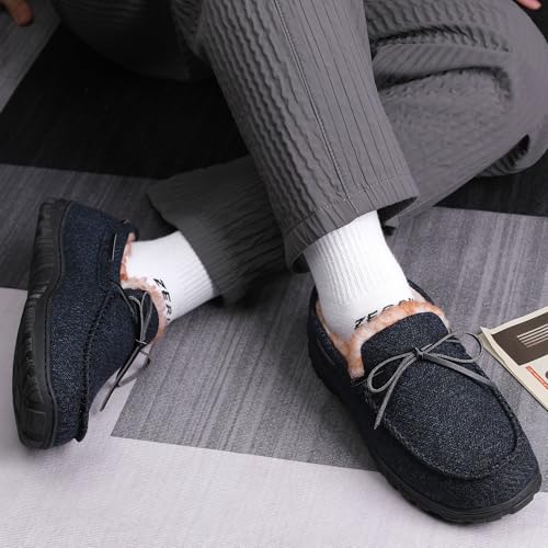 Image of MIXIN Mens Slippers Indoor Outdoor Memory Foam House Shoes Anti-Slip Moccasins Slippers for Men