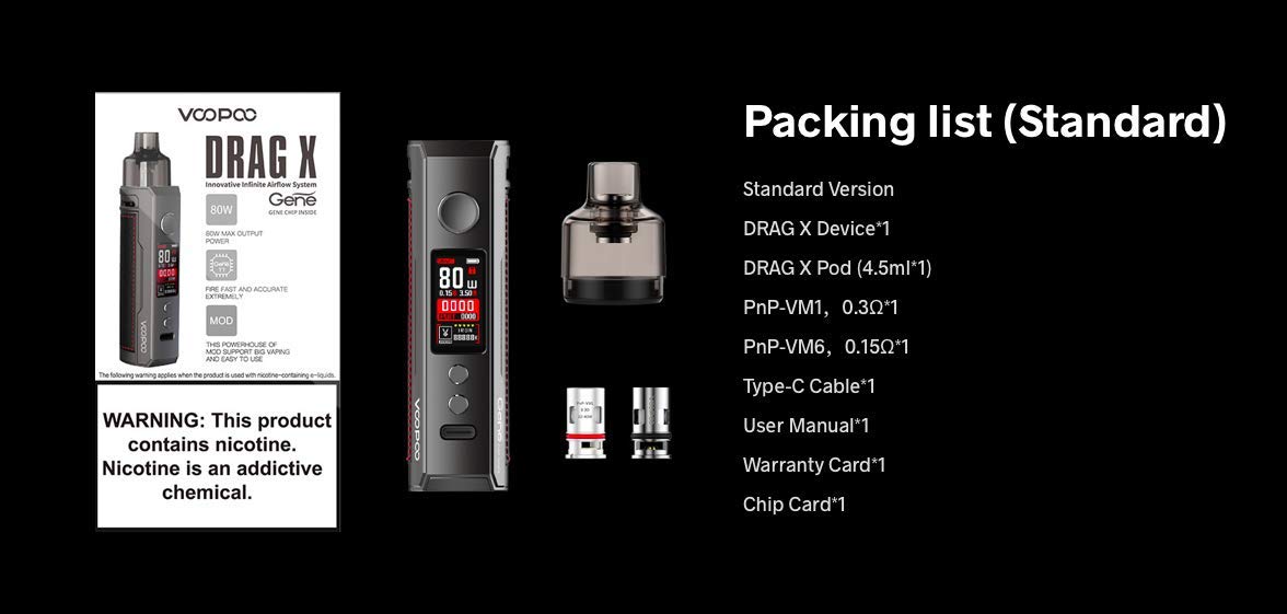 VOOPOO Drag X 80 W pod mod kit