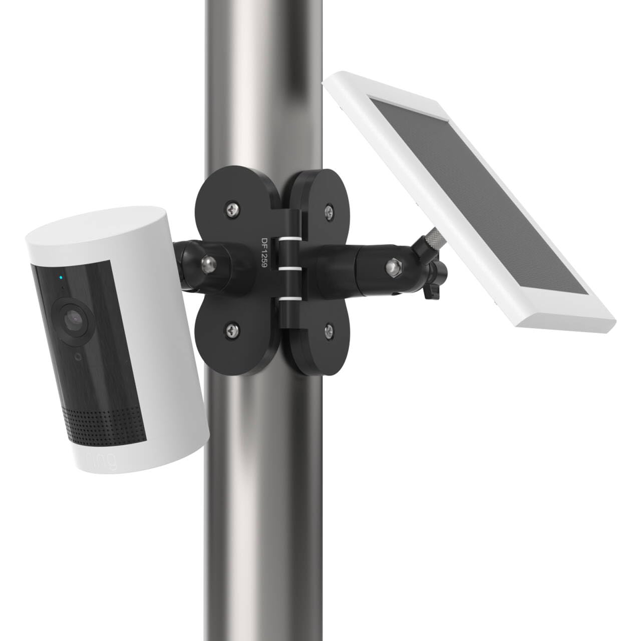 Soporte de pared magnético 2 en 1 compatible con Rin g Stick Up Cam/Spotlight Cam, Blink, Eufy, Arlo, Reolink y panel solar, accesorio de soporte magnético fuerte ajustable, negro