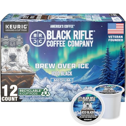 Black Rifle Coffee Company Iced Black Medium Roast Coffee,12 Count K-Cup Pods &ndash; Brew Over Ice with...