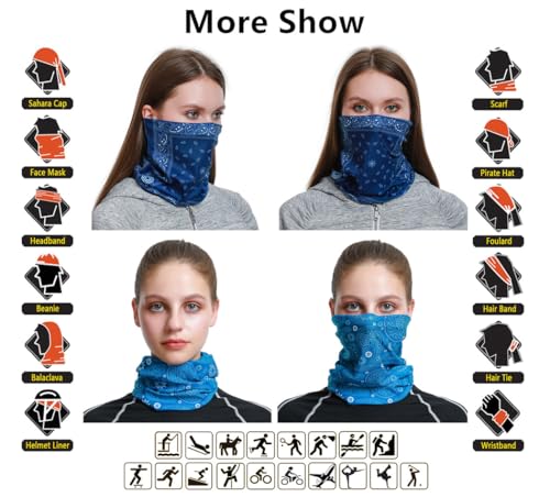 Image of VANCROWN Headband Neck Gaiter Head Wrap Headwear Face Mask Magic Scarf Bandana for Men and Women