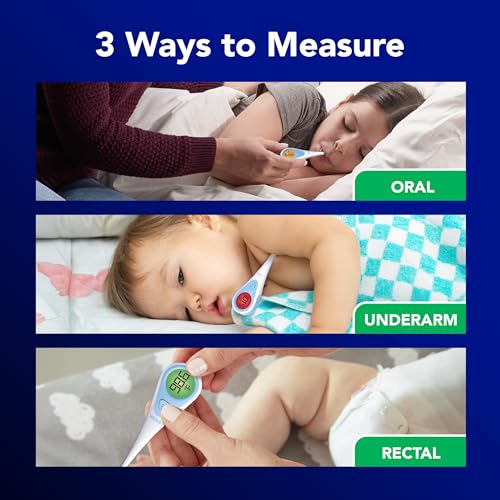 vicks speedread digital thermometer for baby kids amp adults color-coded readings oral baby rectal thermometer or under the arm water resistant