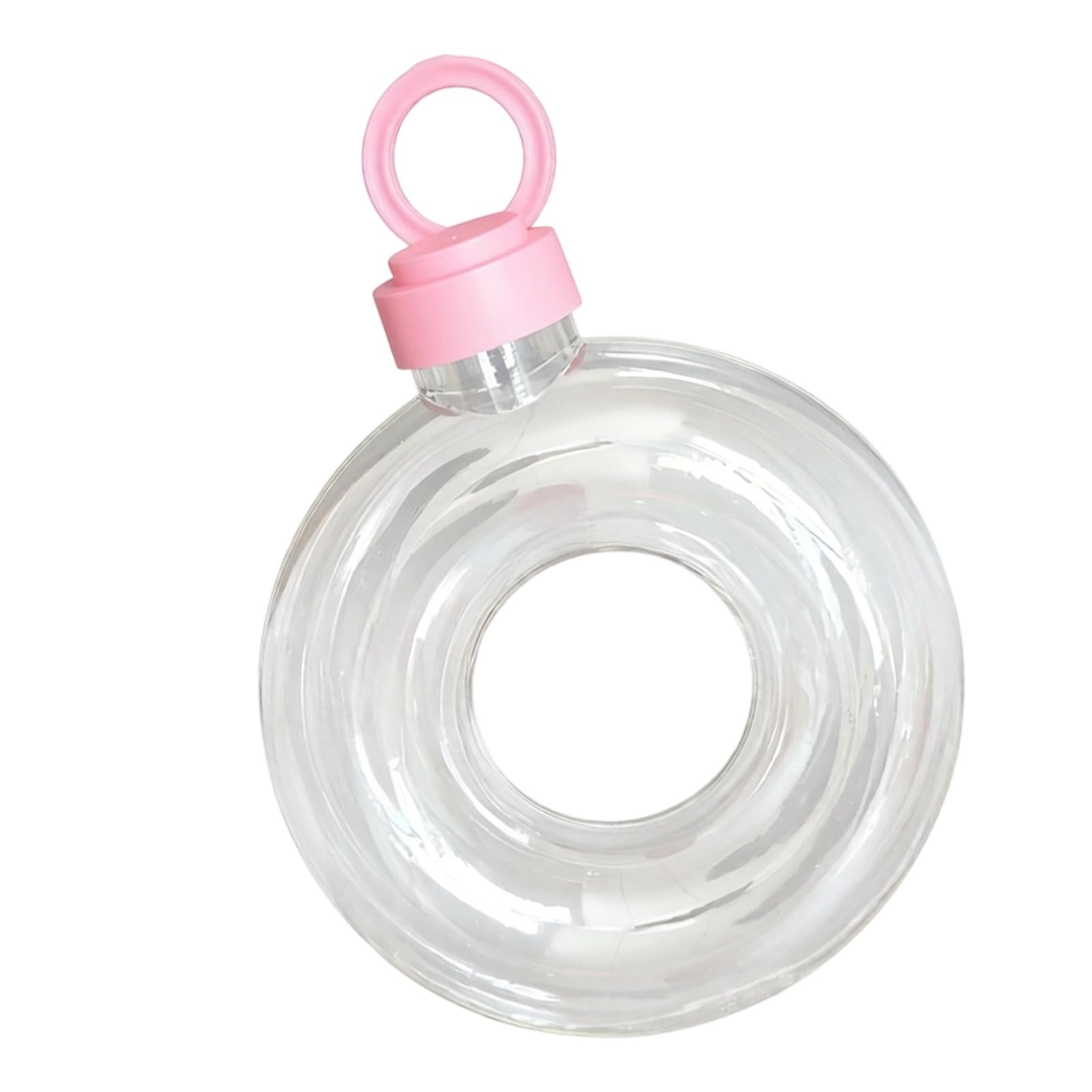 ZBIianxer Water Carrying Bottle with Wrist Attachments Doughnuts Shape Drinkware for Picnics Parties and Everyday Use Hand Carry Drink Container