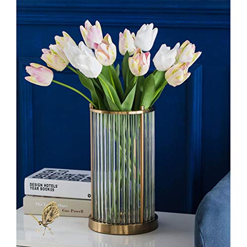 Kunstbloem Amerikaans vele stijlen kunstbloemen echte touch boeket vaas set voor thuis feest bruiloft decoraties nep bloem decoratie nepbloem (kleur: tulpen+vaas) - Afbeelding 4