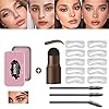 WQU-One-Step-Eyebrow-Stamp-Shaping-Kit-Eyebrow-Powder-Stamp-for-Women-Eyebrow-Makeup-and-10-Styles-Reusable-Brow-Stencils-with-3-Eyebrow-Brushes-1-Eyebrow-Soap-Medium-Brown WQU One Step Eyebrow Stamp Shaping Kit, Eyebrow Powder Stamp for Women Eyebrow Makeup and 10 Styles Reusable Brow Stencils with 3 Eyebrow Brushes + 1 Eyebrow Soap (Medium Brown)