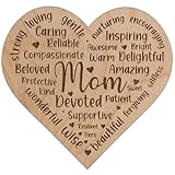 Livin Harmony Wooden Mom Magnet - Mother's Day Gifts from Daughter Son for Mom Birthday Valentine's Day Sentimental Gifts - Birthday Present for Mother
