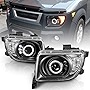 AmeriLite Projector Headlights Halo Black for Honda Element - Passenger and Driver Side