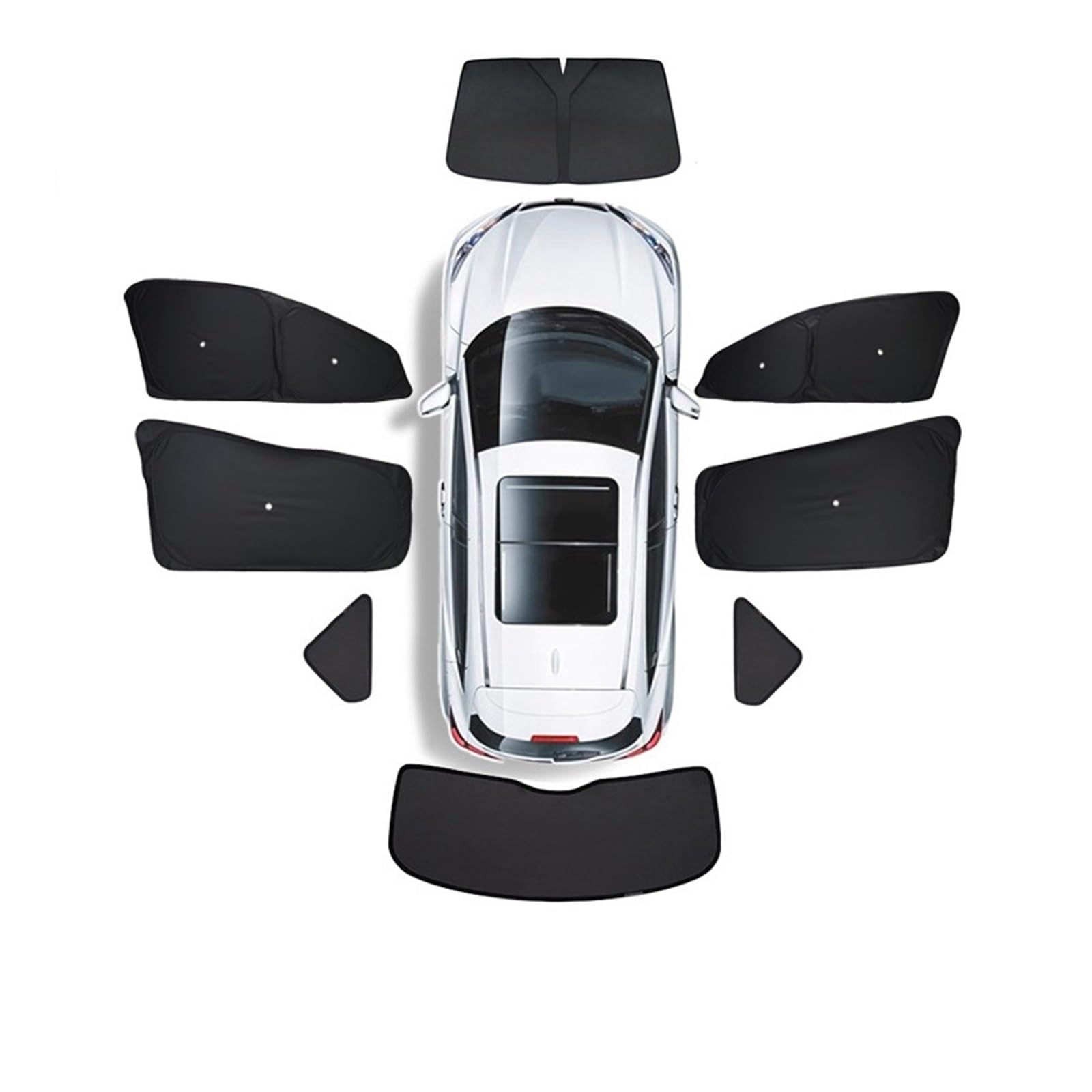 Sonnenschutz Auto Für Tesla Für Model Y Für Juniper 2025 Model 3 Für Highland 2024 Auto-Seitenfenster-Sonnenschutz Vorne Hinten Autofenster Sonnenschutz(New MY Full 8Piece)