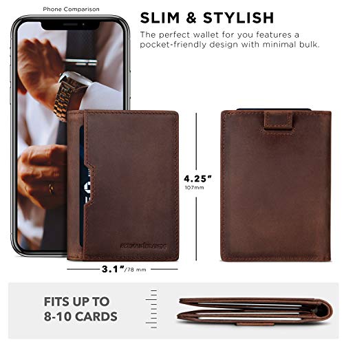 SERMAN BRANDS - Wallets for Men Slim Mens leather RFID Blocking Minimalist Card Front Pocket Bifold Travel Thin - Image 4