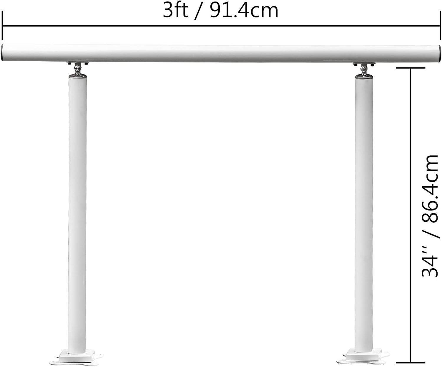 Crаzу Dеаlѕ Happybuy Stair Railing Kit 2/3 Steps Aluminum White Handrail 3ft Flexible Outdoor Deck Hand Rail Bеѕt Quаlіtу 🔥 Happybuy Stair Railing Kit 2/3 Steps Aluminum White Handrail 3ft Flexible Outdoor Deck Hand Rail