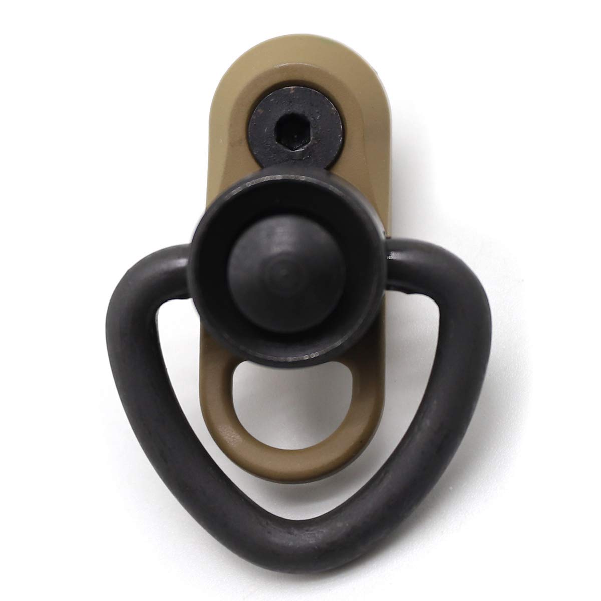 Trirock Keymod Sling Swivel Heart-shape loop with Push Button TAN/FDE QD base & Sling Mount with a Hole for Snap Clip Hook Spring
