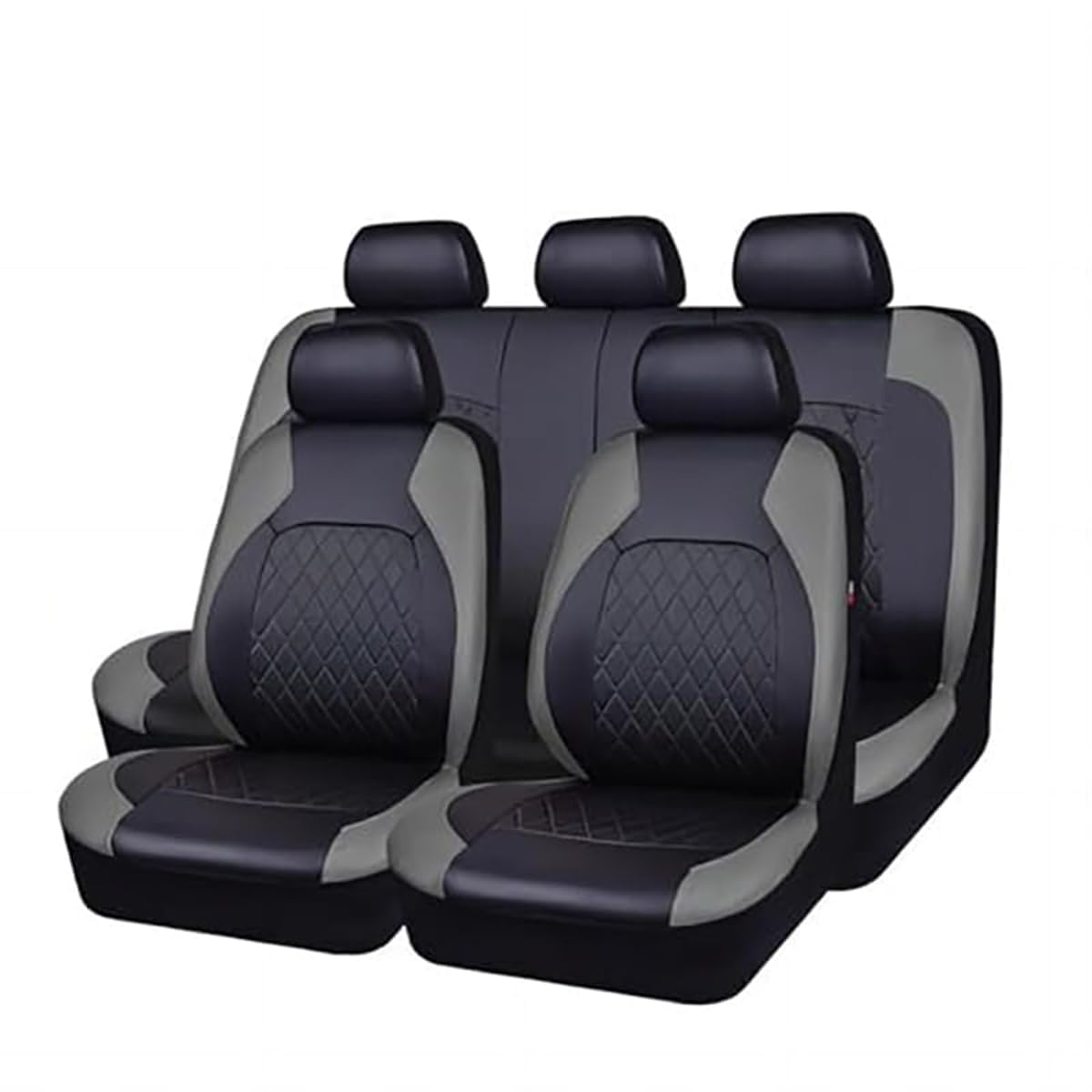 Autostoelhoezen Voor Renault Captur 2 E-Tech Hybrid 2020-2025, Leren Stoelhoezen Complete Set Waterdicht Antislip Ademend Autostoel Interieurbeschermers Accessoires,D/gray