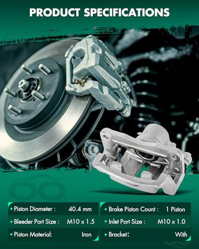 Image of SCITOO Rear Left Brake Caliper With Bracket 18B5040 Compatible For Chevy Captiva Sport 12-15, For Chevy Equinox 07-17, For GMC Terrain 10-17, For Pontiac Torrent 07-09, For Saturn Vue 08-10