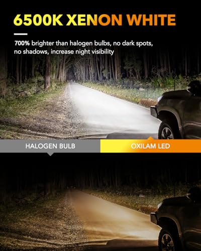 Image of OXILAM H7 LED Light Bulbs, 40000LM Super Brighter 6500K H7 Fog Bulbs, Plug and Play, Off-Road Use or Fog Light, Pack of 2