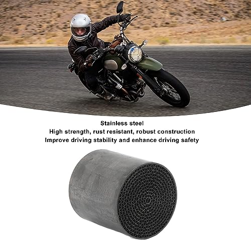 TKSE Motorrad Auspuffrohr Katalysator, Edelstahl Front Mittel Auspuff Schalldämpfer Katalysator Universell Für Motorrad(48 * 50mm)