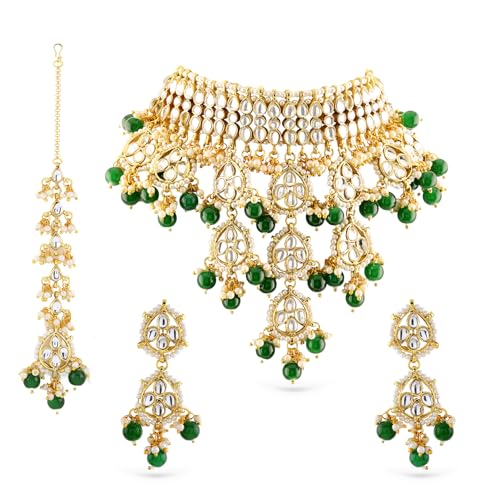Image of Rubans Beads Necklace Set Gold Plated Traditional Jewellery Gift for Women & Girls