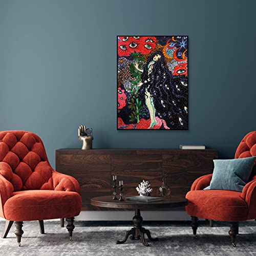 Girls Flower Eyes Hippie Psychedelic Vintage Fun Cool Colour Posters Wall Art Mystery Plants Star Painting Print Art Wall Decor Bedroom Living Room Apartment Teen Dorm Unframed16“×24”× 1 #TOP5
