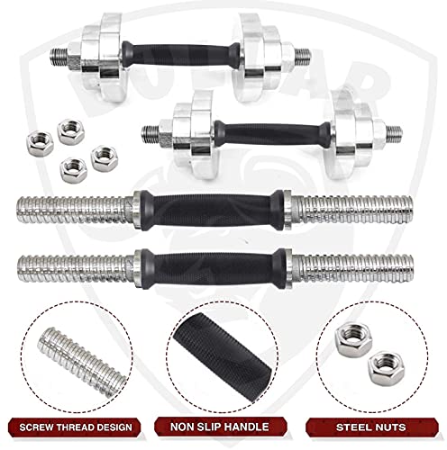 Image of BULLAR Home Gym Set 8kg to 70kg with ez /curl /Straight /Pair of Dumbbell rods, Customize Your own Exercise Set with Workout Accessories (25mm 4ft+5ft+Dumbbell rods, Steel, 60 KG)