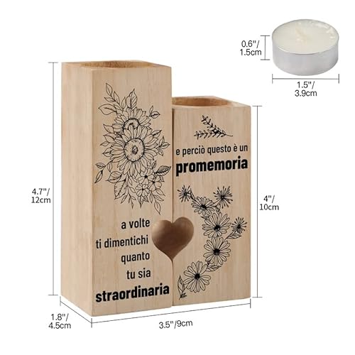 PRSTENLY Portacandele in Legno Regalo per Donna