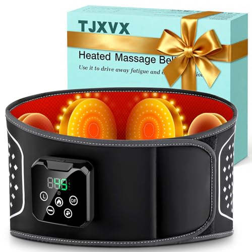 Ceinture Chauffante et Massante Lombaire Sans Fil, Coussin Chauffant Pour La Taille avec 3 Modes De Massage et 4 Niveaux de Température, pour Soulager des Douleurs Lombaires, Abdominales