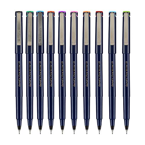 Image of Pilot V5 Roller Ball Pen Pack of 5 (Blue Ink) & Luxor Finewriter Assorted color (Pack of 10 Pen)
