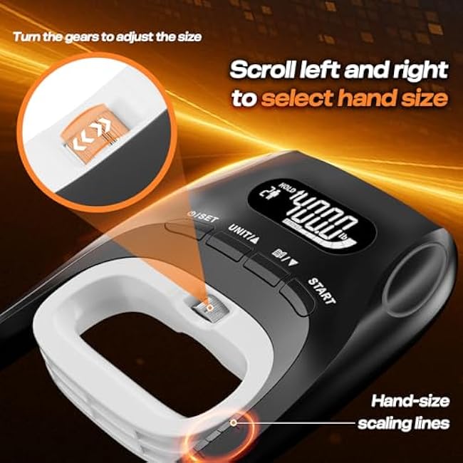 Grip Strength Tester & Trainer 2-in-1 Combo Set-Digital Hand Dynamometer with LCD Display, Max 400lb/180kg Capacity, Resistance Ring with Ergonomic Design for Sports, Gym, Home & Rehab