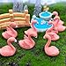 2 Pieces Mini Flamingo Figurines – Cute Plastic Flamingo Miniatures for Fairy Garden, DIY Craft, Moss Landscape, Cake Toppers, Plant Pots, Bonsai Decor, Party and Home Decoration, Cupcake Toppers