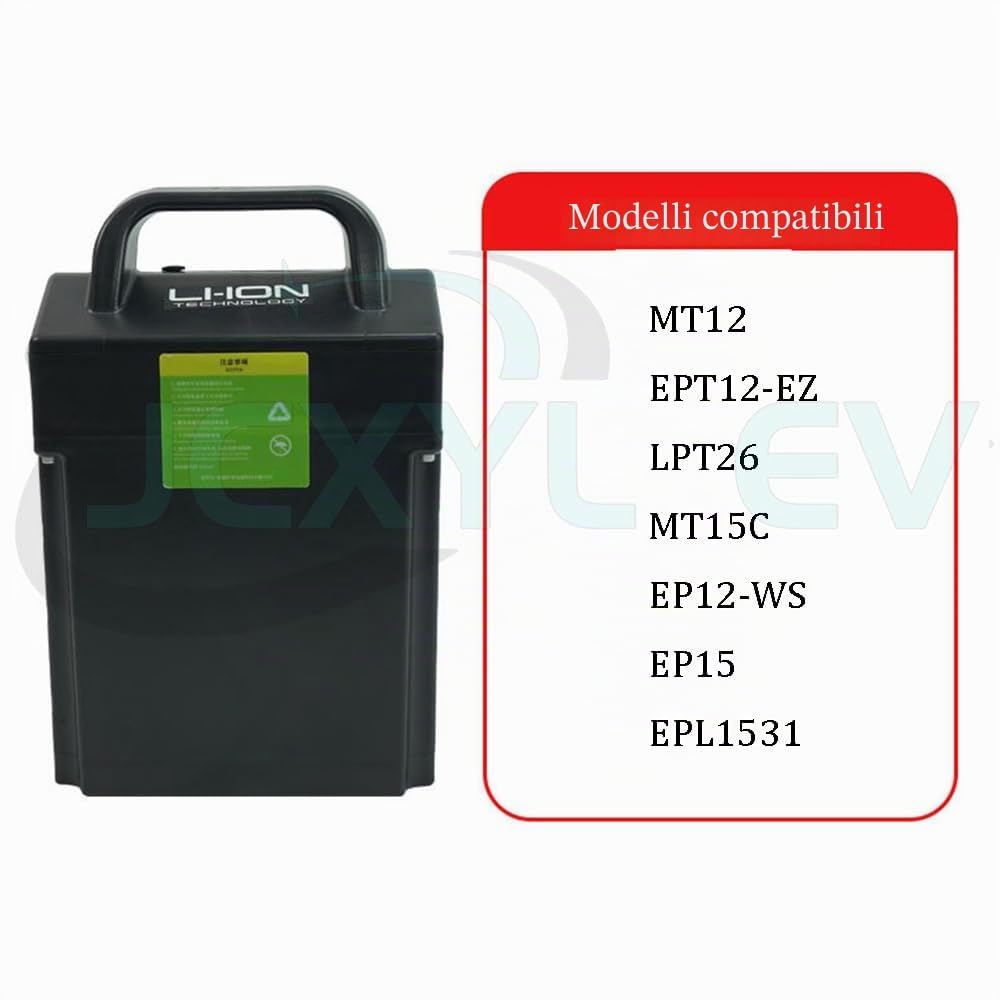 Batteria per transpallet Elettrico da 24 V 20 Ah, Batteria per Carrello elevatore Elettrico da 24 Volt, batterie LiFePO4 da 24 V per Kit Motore MT12/EPT12-EZ da 0-500 W