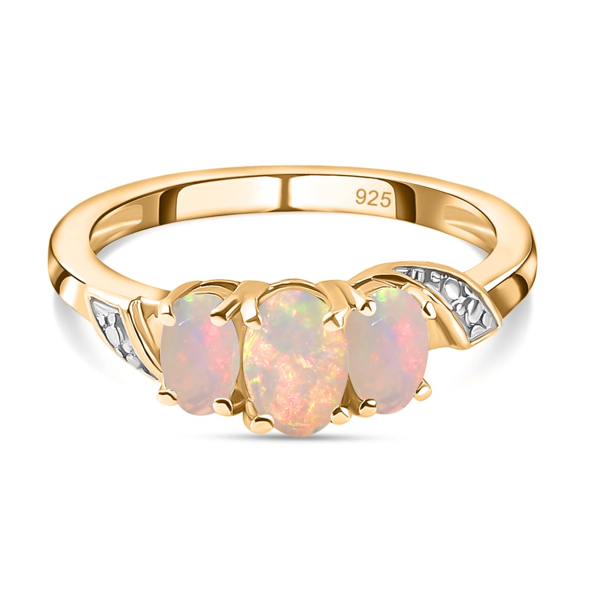 3 Stone Sterling Silver Ring for Women in Gold/Platinum Plated 925 Silver Anniversary Engagement Jewellery Gifts for Her Wife