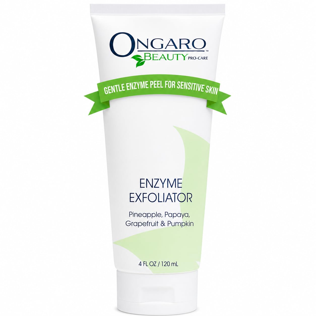 Ongaro Beauty ekologiczny peeling enzymatyczny; delikatnie usuwa obumarły naskórek, najlepszy środek do czyszczenia skóry twarzy zapobiegający starzeniu się skóry z technologią probiotyczną, aloes, komórki macierzyste jabłka i peptydy; 4 oz
