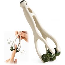 Natural Jade Finger Massager Roller, Dual Sided Hand Massage Tool